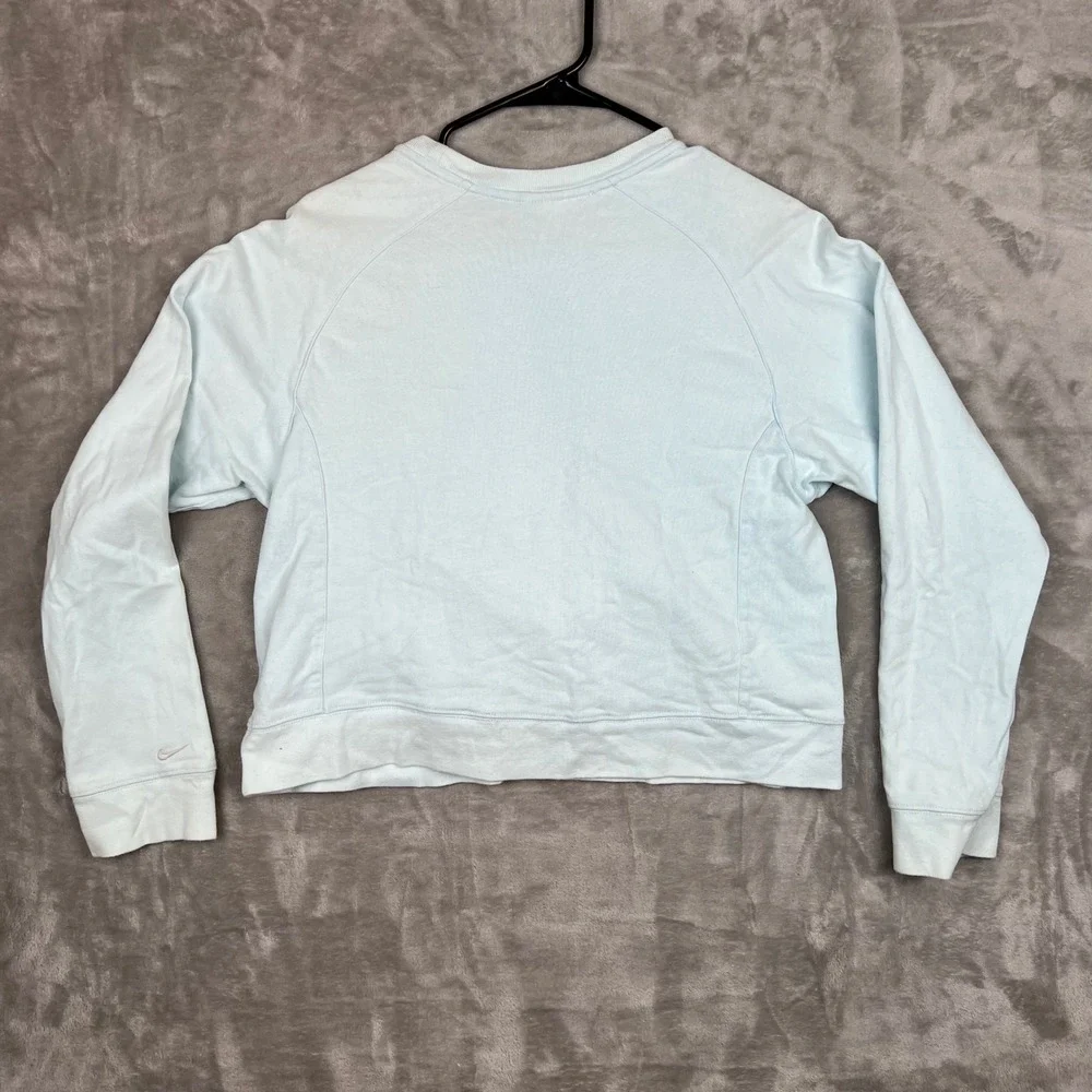 Nike‎ Light Blue Long Sleeve Crewneck Sweatshirt Pullover Top 2000s M(8-10)